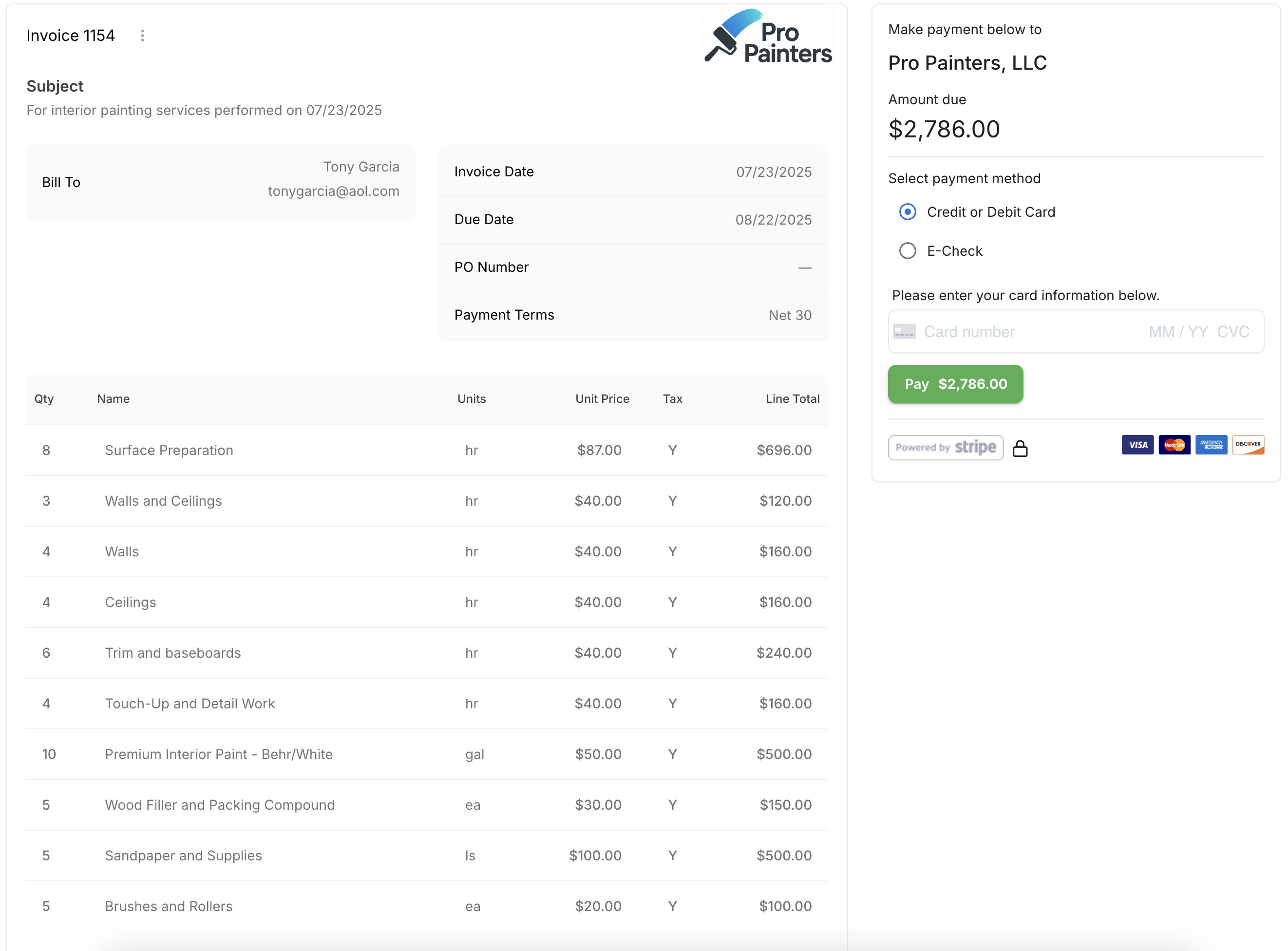 Plumbing Payment Software